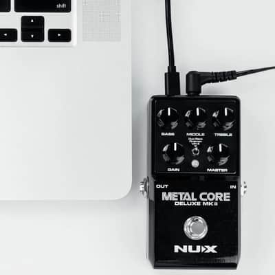 NuX Metal Core Deluxe MKII Hi-Gain Distortion Guitar Effect Pedal for Acoustic Guitars and Bass Guitars, Black image 2