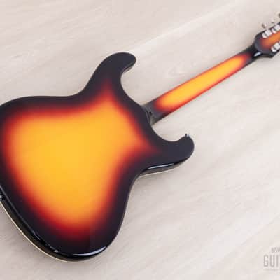 1990s Mosrite Ventures Model '63 Vintage Reissue Sidejack Sunburst w/ Vibramute & Case image 16