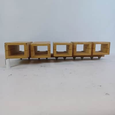 Temple Blocks 3"x4"x3.5",4",5.25",7",8.5" 5x Natural 9-Ply-Maple +Wood Frame Set image 1
