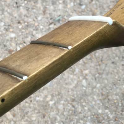 Lefty Musikraft Custom 50s V Profile Relic Tele Guitar Neck Amber Bone Nut Maple image 13