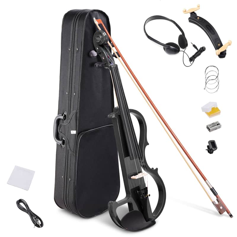 Cxxss 4/4 Violin Electric Violin(right hand)Black-US image 1