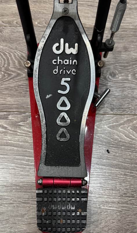 DW 5000 Chain Drive Bass Drum Pedal Red Base Vintage USA image 1