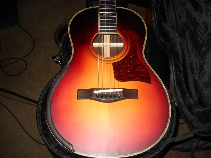 Fowlcon Guitar Company Hand Made 'Yulong Guo' Parlor Guitar "Sunburst" w/OHSC image 1
