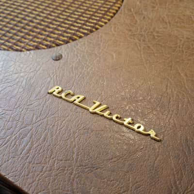 RCA 16" Transcription Player turntable Model 2S7 ED with tonearm, 6AQ5 tube amp, 8" AlNiCo speaker 2S7ED 1949 - Brown Tolex image 19