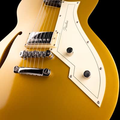 Pre-Owned Peerless Retromatic P1 Semi-Hollow Electric Guitar - Gold Top With OHSC image 5