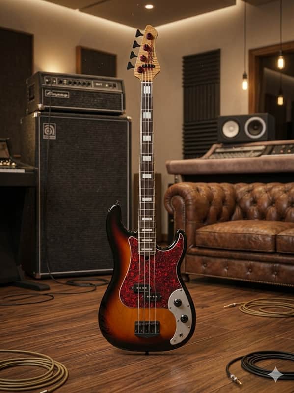 Zurlug Custom 4-String Bass – Ash Body – Flamed Maple Neck – Rosewood Fingerboard – Seymour Duncan Pickups – Hipshot Tuners – Handmade image 1