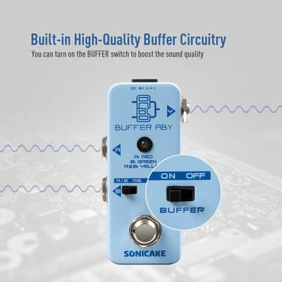 SONICAKE ABY Guitar Pedal, Mini AB Switcher with Buffer Switch, Ab Box Line Selector Guitar Effects Pedal, True Bypass - Buffer ABY(Shipping from US/EU/UK Local Warehouse) image 2