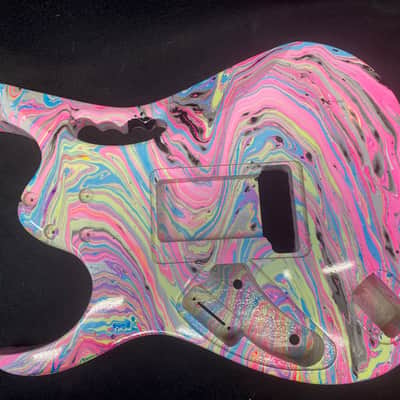 Wild swirled Poplar 6 string Jem style guitar body, HSH, AANJ, front route- RB218 image 3