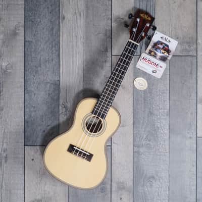 Kala KA-SSEBY-C Solid Spruce Top, Ebony Back & Sides 'Concert' Ukulele image 1
