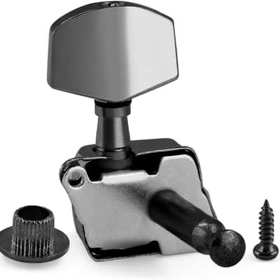 Black Semi-closed Guitar Tuners Pegs, 3L+3R String Tuning Pegs Keys Machine Heads Set Guitar Replacement Parts for Acoustic or Electric Guitar image 4