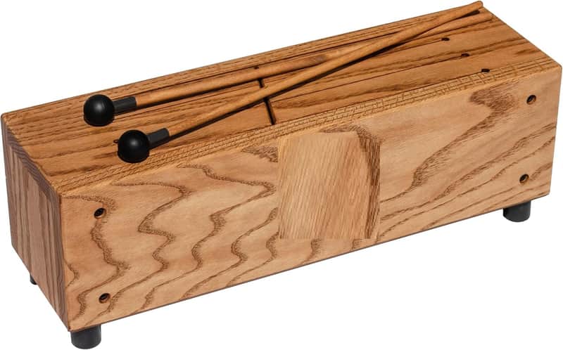 Slit Tongue Log Drum with Mallets– Six Soft Melodic Notes from Pre-tuned Scale for Pleasant Sounds image 1