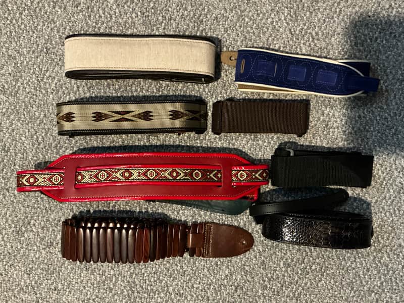 Collection of Eight (8) Guitar/Bass Straps image 1