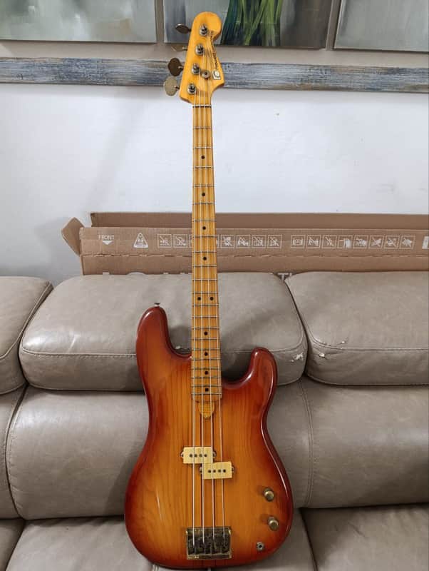 Fernandes FPM Stone Logo 70 Neck through precision style 1979-1982 - Cherryburst - Made in Japan image 1