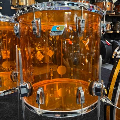 Vintage Ludwig Amber Vistalite 4-Piece Zep Bonham 14/16/18/26 Drum Kit Set image 6