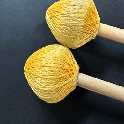 Mike Balter 121B Extra Hard Mallets, Birch, Yellow Polyester - VERY GOOD, 1 Shaft Replaced image 5