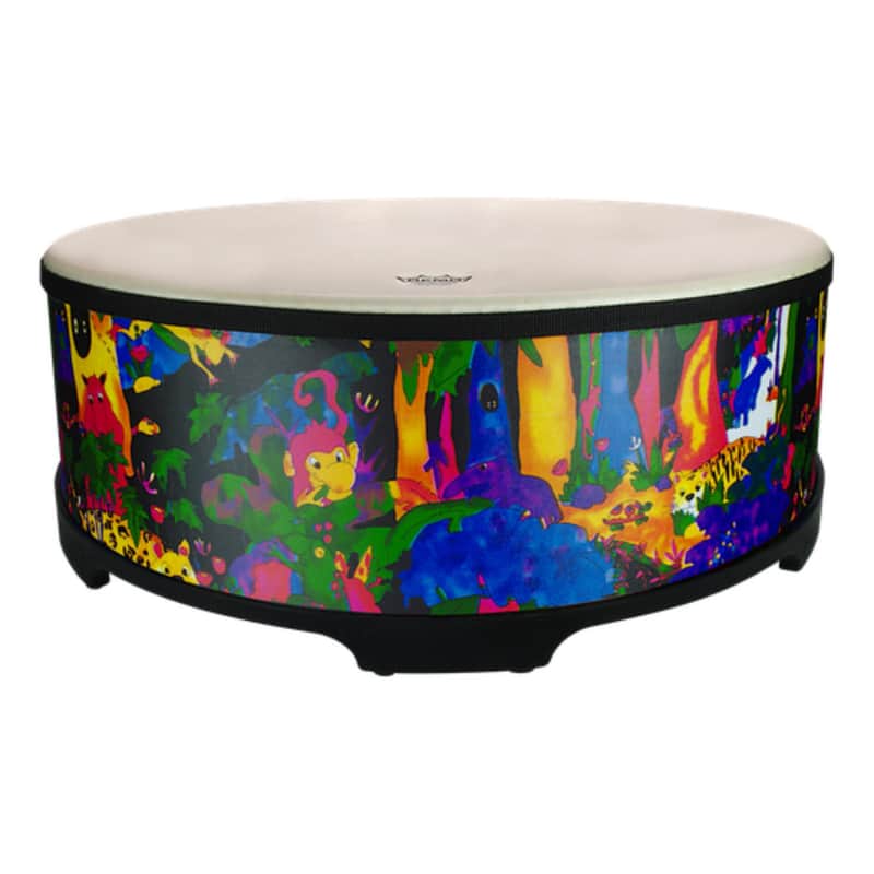 REMO - KD-5822-01-CST - Remo-Kids Percussion Gathering Drum 8x22 - pelle CST - Rain Forest image 1