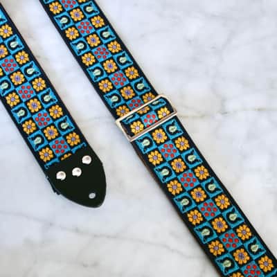 Tom's Vintage Straps Turquoise 'Stella' Guitar/Bass Hippie Strap 2026 image 4