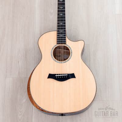 2023 Taylor Custom Grand Auditorium Acoustic Electric Guitar Trans Blue w/ Lutz Spruce + Quilted Maple image 2