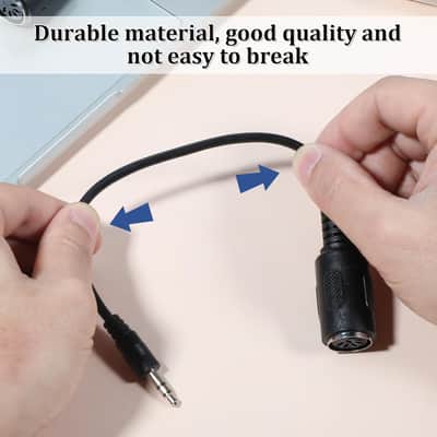 2 Pack of Type-A MIDI to 3.5mm Adapter, 14" MIDI Female to TRS 3.5mm Male Breakout Cable Audio Converter BMIDI-5-35 Type A TRS Male 5-pin DIN Cable Ultra-Small Plugs for Keyboards Synths DAWs image 4