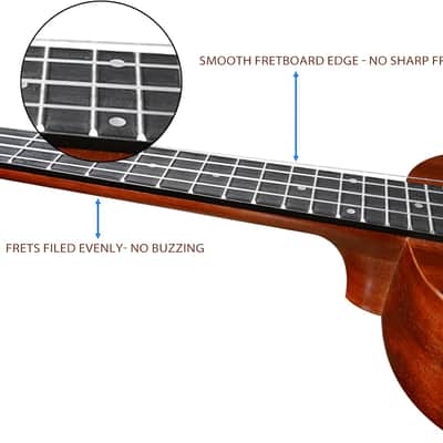 Concert Ukulele 24Inch– Mahogany Wood with Built-in Equalizer, Bag & Tuner image 3