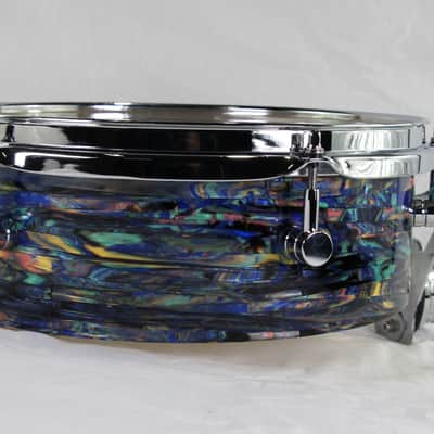 Click Custom 10ply Maple 4x12 Pancake Tom Tom Japanese Rainbow Abalone image 2