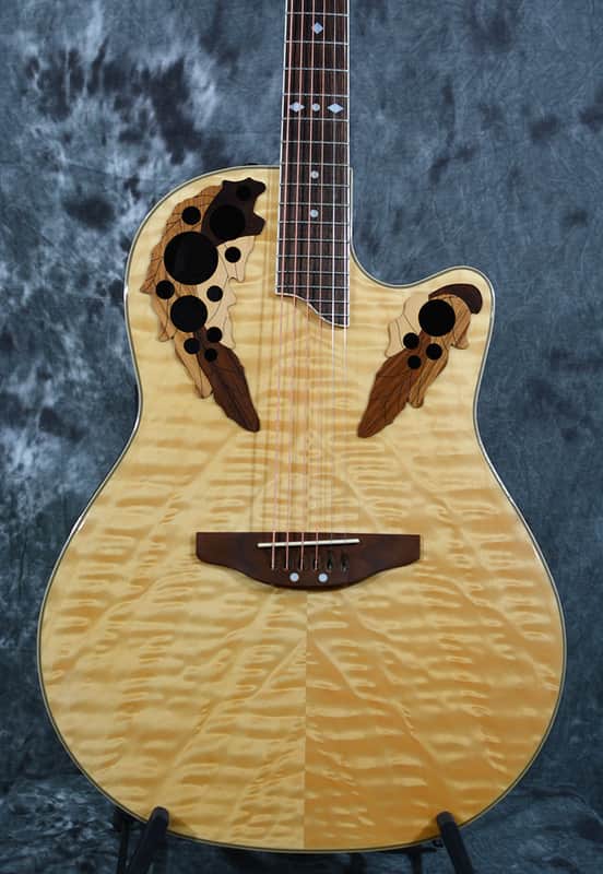 Ovation CP 247 Celebrity Deluxe Elite Style Deep Bowl Acoustic Electric Natural Quilted Maple w Gigbag & FAST Same Day Shipping image 1