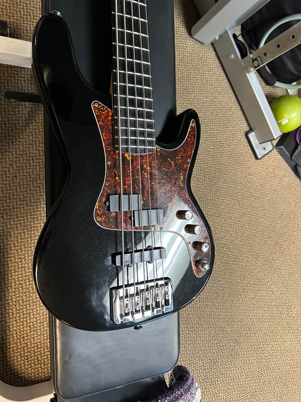 Carvin PB-5 5 String Bass 2015s Black Sparkle image 1