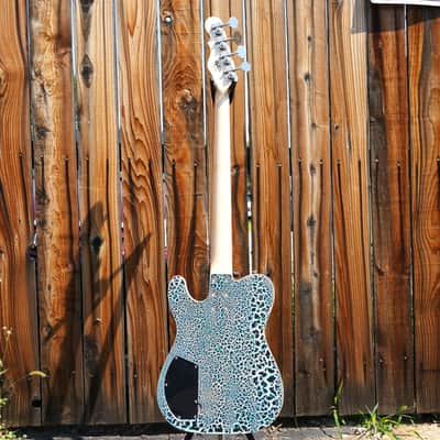 G&L USA Custom Shop ASAT Bass Black Crinkle Over Himalayan Blue 4-String Electric Bass Guitar w/ Black Tolex Case (2025) image 3