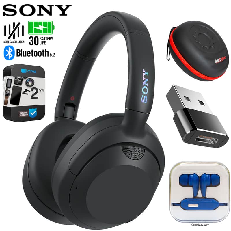 Sony ULT WEAR Wireless Noise Canceling Headphones, Black w/ 2YR Warranty Bundle image 1