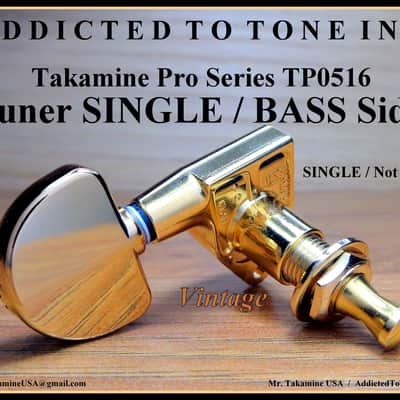 Takamine Takamine Pro Series TP0516 Vintage Tuner SINGLE / BASS Side - Gold Machine Head with Gold Buttons image 5