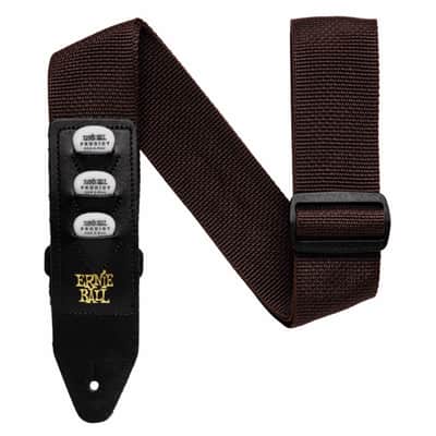 Brown Polypro Pickholder Strap Extended Leather Ends w/Three Pickholding Sheaths* image 1