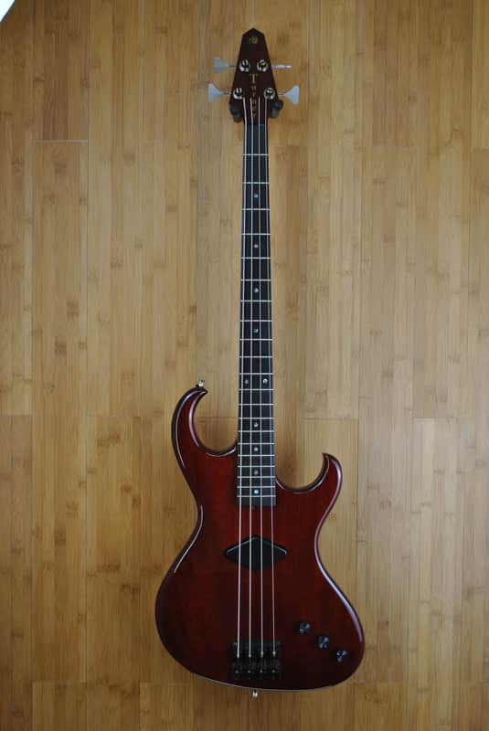 Rick Turner Electroline 4 string bass 1996 Transparent Red image 1