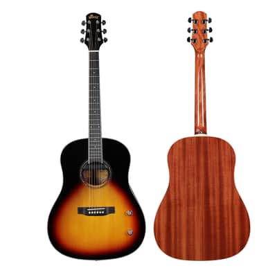WINZZ AFM16E-SD Slope Shoulder Dreadnought Solid Spruce Acoustic Guitar with Retro EQ image 2