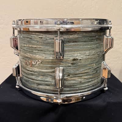 Vintage Rogers Fullerton 8x12" Rack Tom in Blue Strata w/ 60's Slingerland Hoops (Rm4) image 4