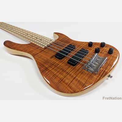 Sadowsky Masterbuilt CS Modern Natural High-Polish 5-String Electric Bass 5A Flamed Koa Top 7.8 lbs! image 10