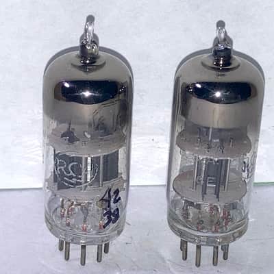 1944 RCA 6J6 ECC91 Black Plate JAN Mil-Spec Tubes, Matched Pair, NOS Testing, WWII Date Codes image 2