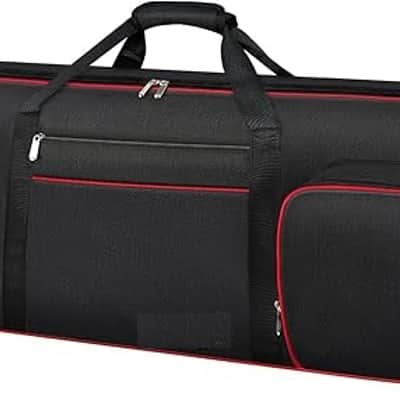 76 Key Keyboard Case Soft (Interior: 48.4"x 18"x6.1"), Padded Piano Case with Handle and Adjustable Shoulder Straps, Keyboard Gig Bag with 3 Pockets for Instrument Parts and Accessories image 1