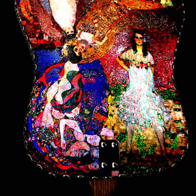 Framus 12 String Acoustic. klimt Art by El Daga 2005 Collage Goldtone.  Collectible. Only 1. RARE. image 14