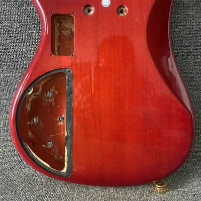Transparent Red Basswood 5 String PJ Bass Body image 5