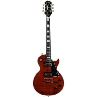 Epiphone Exclusive Les Paul Custom Figured Electric Guitar, Root Beer, with Gig Bag image 4