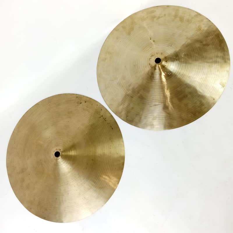 13" Paper-Thin 536/550g Chinese Hammered Hi-Hat Cymbals B20 Bronze image 1