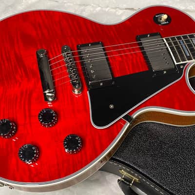 NEW! Gibson Dealer Select Custom Shop Les Paul Custom AAA Figured Flame Top - Transparent Red / Natural Back - Authorized Dealer - WOW! 9.5 lbs - G07455 image 5