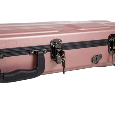 Crossrock 4/4 size Violin Case | ABS Molded Hardshell with Interior Compartment, 2 Bow Holders, Security Lock, and Detachable Straps-Rose Gold image 6