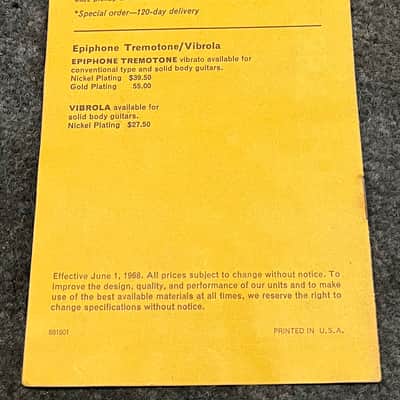Epiphone Price guide 1968 image 3