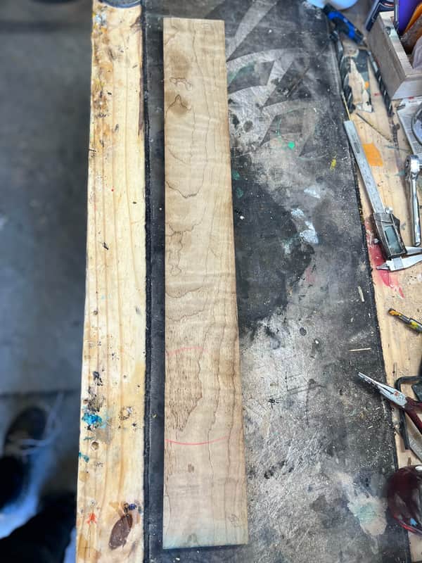 Madlad Instruments 1A Figured Torrified Roasted Flame Maple Guitar Neck Blank 2026 - Unfinished image 1
