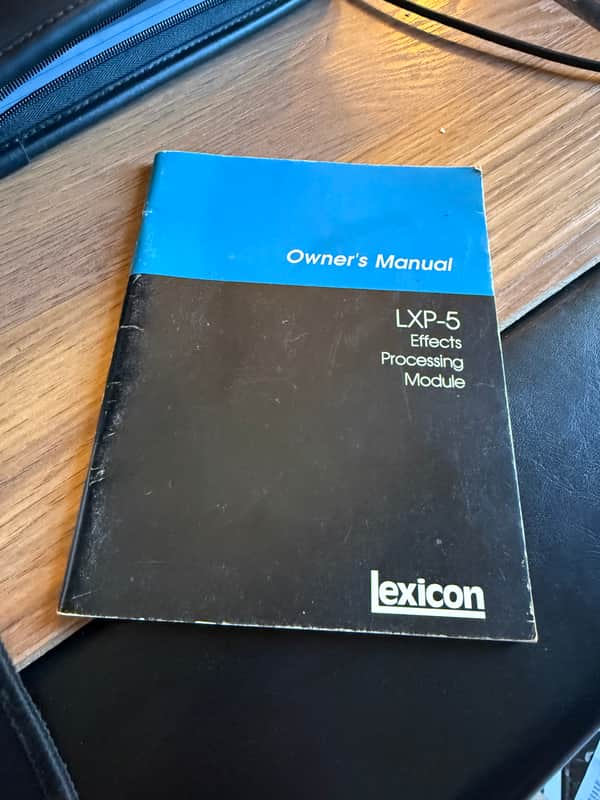 Lexicon LXP-5 Owner's Manual image 1
