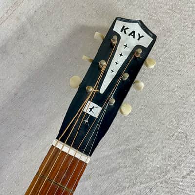 Kay 1160 Note 1966 Sunburst Parlor Acoustic Short Scale image 12