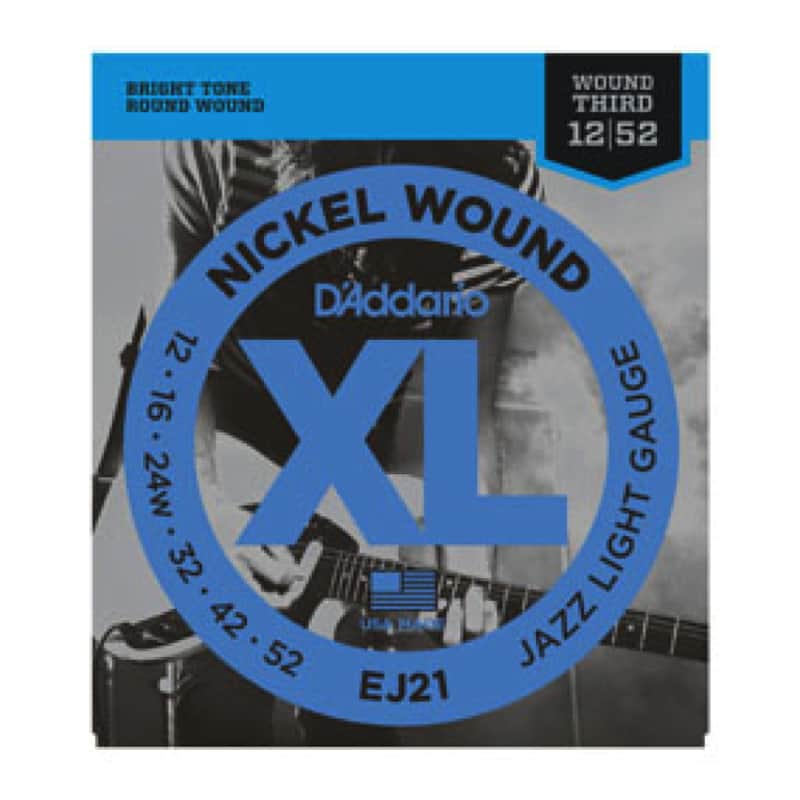 D’Addario EJ21 Jazz Light Nickel Wound Guitar Strings 12-52 - Ten Sets image 1