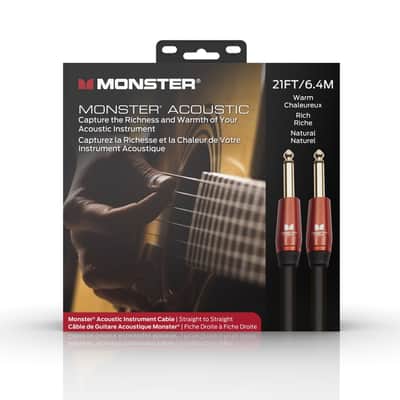 Monster MACST2-21WW Prolink Acoustic 1/4" Instrument Cable. 21 ft - Straight to Straight image 2