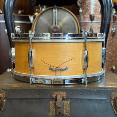 VINTAGE 1960's Gretsch 5.5x14 Dixieland Snare Drum in Natural image 5